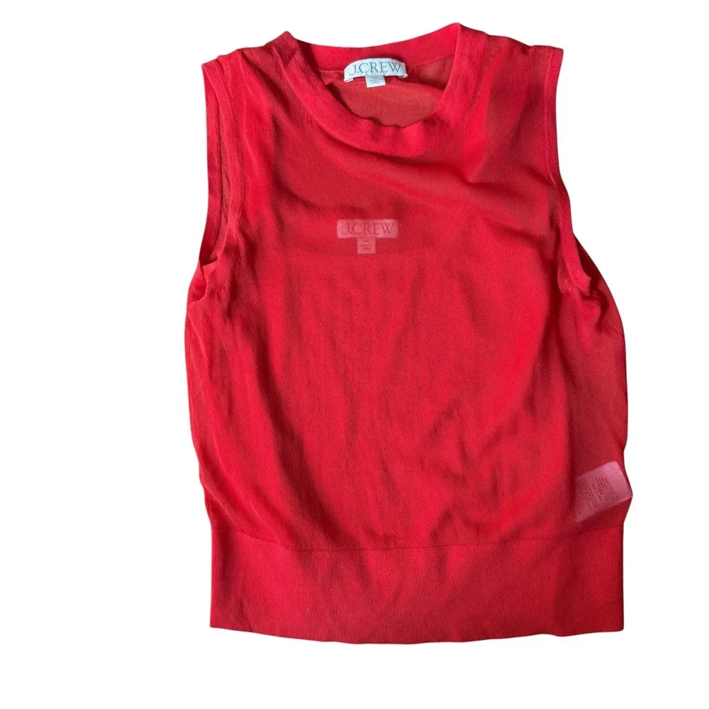 J.Crew‎ Gauzy sweater shell red XS NWT